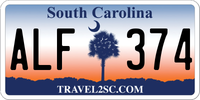 SC license plate ALF374