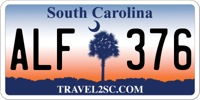 SC license plate ALF376