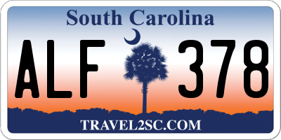SC license plate ALF378
