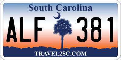 SC license plate ALF381