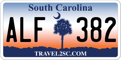 SC license plate ALF382