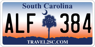 SC license plate ALF384