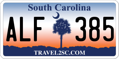 SC license plate ALF385