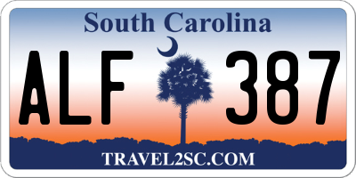 SC license plate ALF387