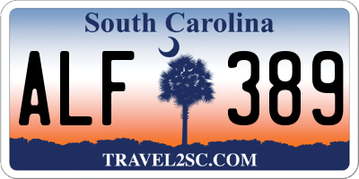 SC license plate ALF389