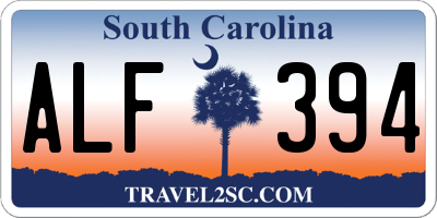 SC license plate ALF394