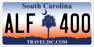 SC license plate ALF400