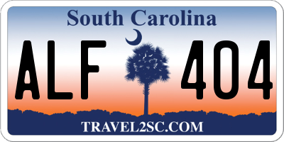 SC license plate ALF404