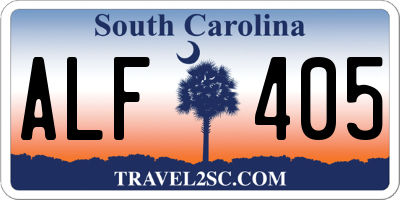 SC license plate ALF405
