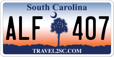 SC license plate ALF407