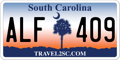 SC license plate ALF409