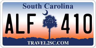 SC license plate ALF410
