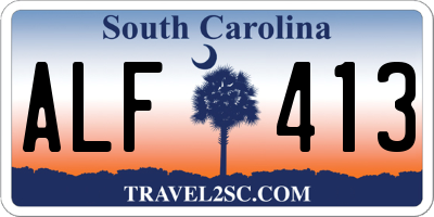 SC license plate ALF413
