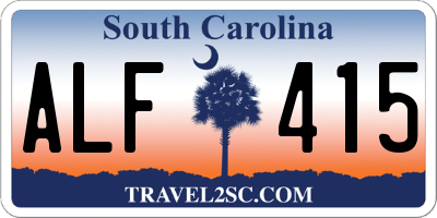 SC license plate ALF415