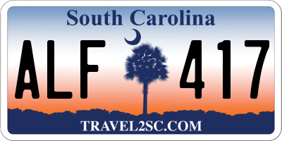 SC license plate ALF417