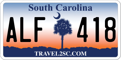SC license plate ALF418