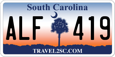 SC license plate ALF419