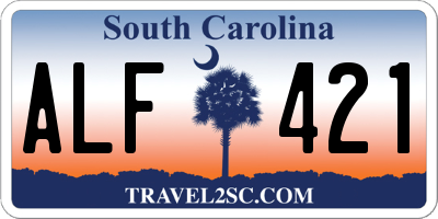 SC license plate ALF421
