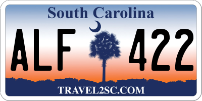 SC license plate ALF422