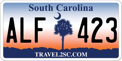 SC license plate ALF423