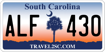 SC license plate ALF430