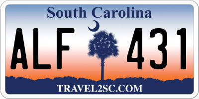 SC license plate ALF431
