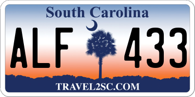 SC license plate ALF433
