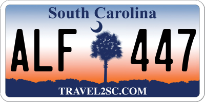 SC license plate ALF447