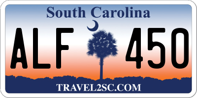 SC license plate ALF450
