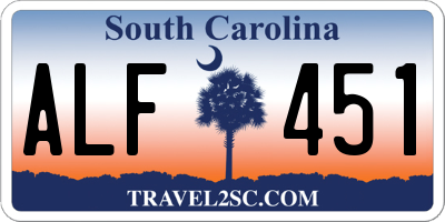 SC license plate ALF451