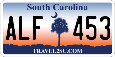 SC license plate ALF453