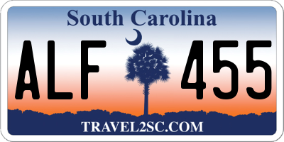 SC license plate ALF455