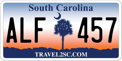SC license plate ALF457