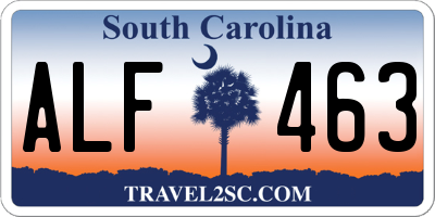 SC license plate ALF463