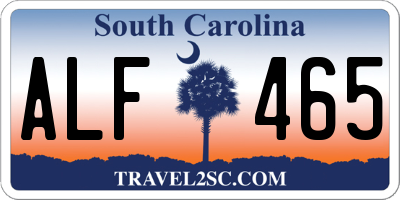 SC license plate ALF465