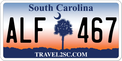 SC license plate ALF467