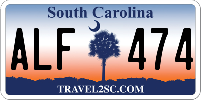 SC license plate ALF474