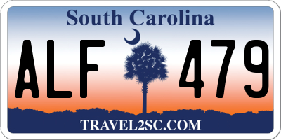 SC license plate ALF479