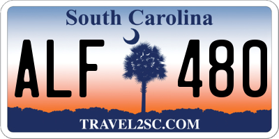 SC license plate ALF480