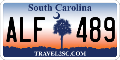 SC license plate ALF489