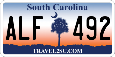 SC license plate ALF492