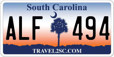 SC license plate ALF494