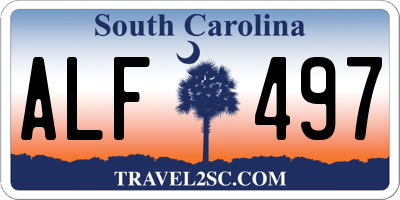 SC license plate ALF497