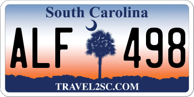SC license plate ALF498