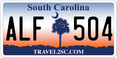 SC license plate ALF504