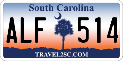 SC license plate ALF514