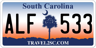 SC license plate ALF533