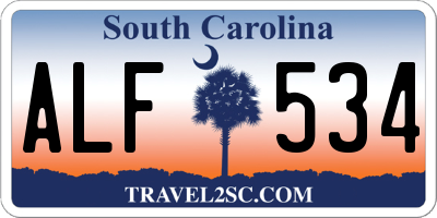 SC license plate ALF534