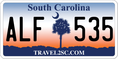 SC license plate ALF535