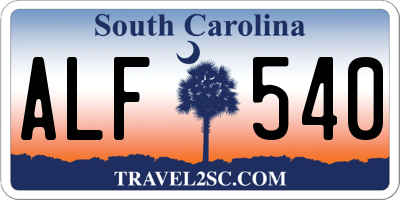 SC license plate ALF540
